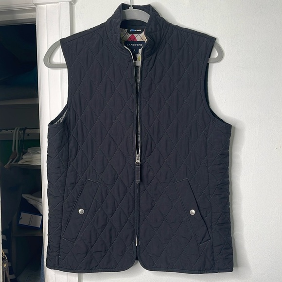 Lands' End Jackets & Blazers - Lands End Women’s Quilted Vest Black Zippered